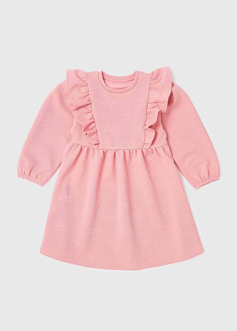 Girls Pink Jacquard Dress (1-7yrs) - 1-1.5 Yrs Image 1