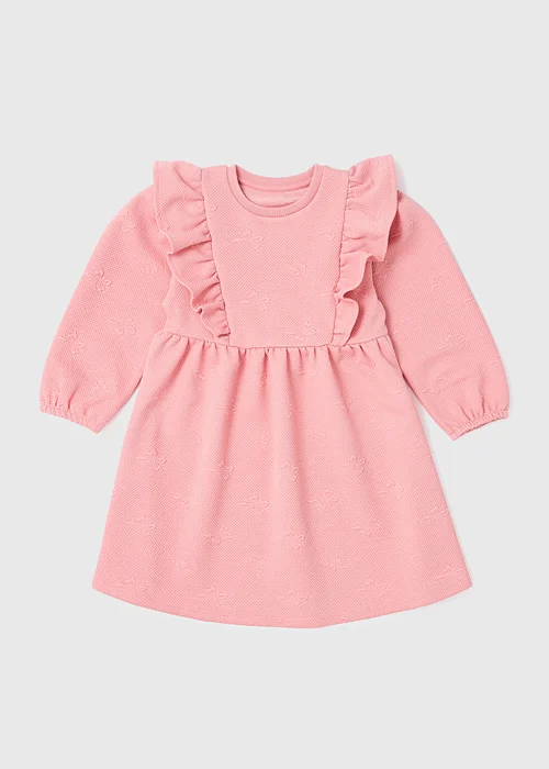Girls Pink Jacquard Dress (1-7yrs) - 1-1.5 Yrs Image 1