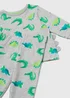 Boys Grey Dinosaur Print Waffle Pyjama Set (9mths-5yrs) - Age 9 - 12 Months Image 2