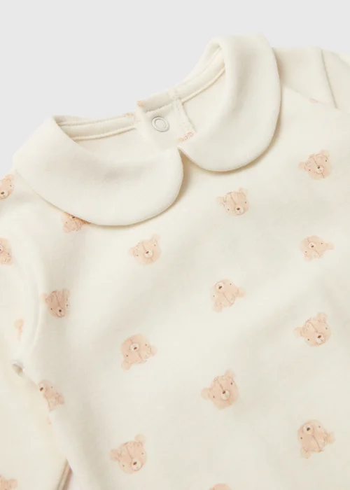 Baby Cream 2 Piece Bear Sleepsuit & Cardigan Set (Tiny Baby-12mths) - 0-3 months Image 2