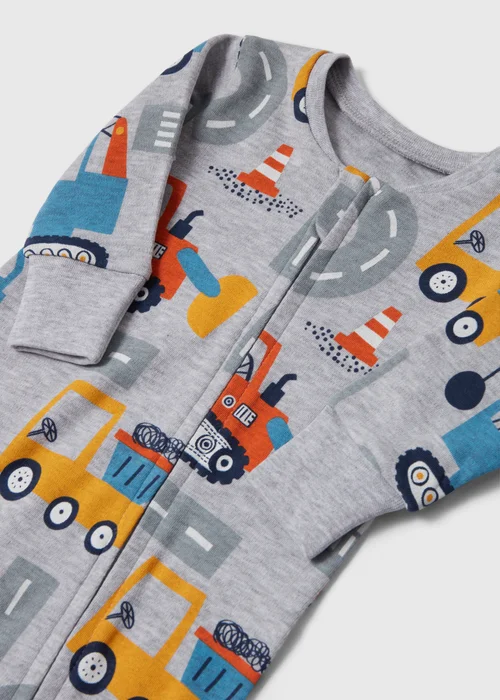 Boys Grey Cars Sleepsuit (Newborn- 18mths) - Newborn Image 2