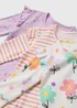 3 Pack Pink Baby Floral Sleepsuits (Tiny Baby-18mths) - Tiny Baby Image 2