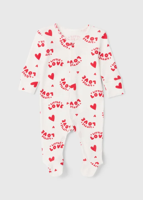 Baby Cream Little Love Sleepsuit (Newborn-18 Mths) - Newborn Image 1