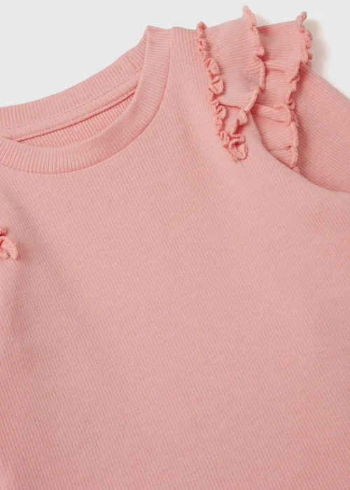 Girls Pink Rib Set (Newborn-23mths) - 0-3 months Image 2