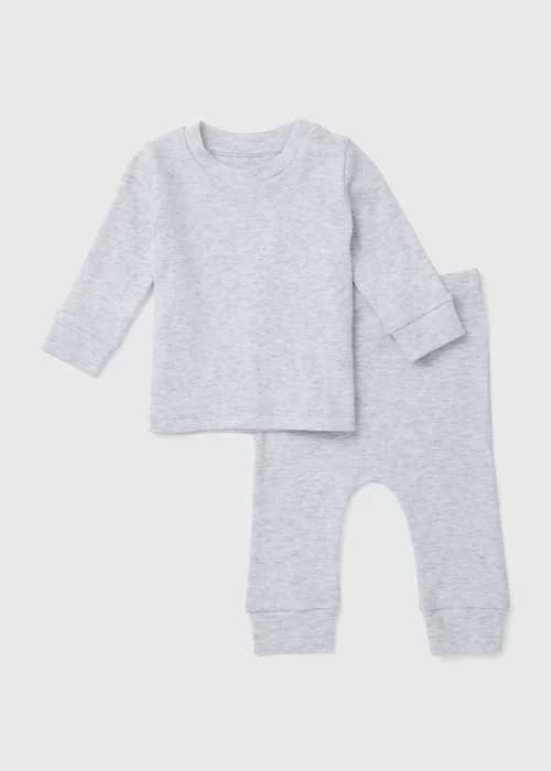 Baby Grey Top and Joggers Set (Newborn-23mths) - 0-3 months Image 1