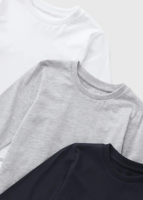 3 Pack Boys Monochrome Long Sleeve T-Shirts (1-7yrs) - 3-4 Yrs Image 2
