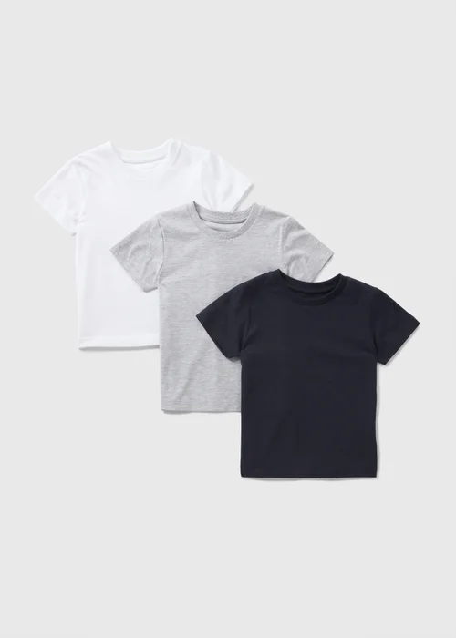 3 Pack Boys Multicolour Core T-Shirts (1-7yrs) - 1-1.5 Yrs Image 1