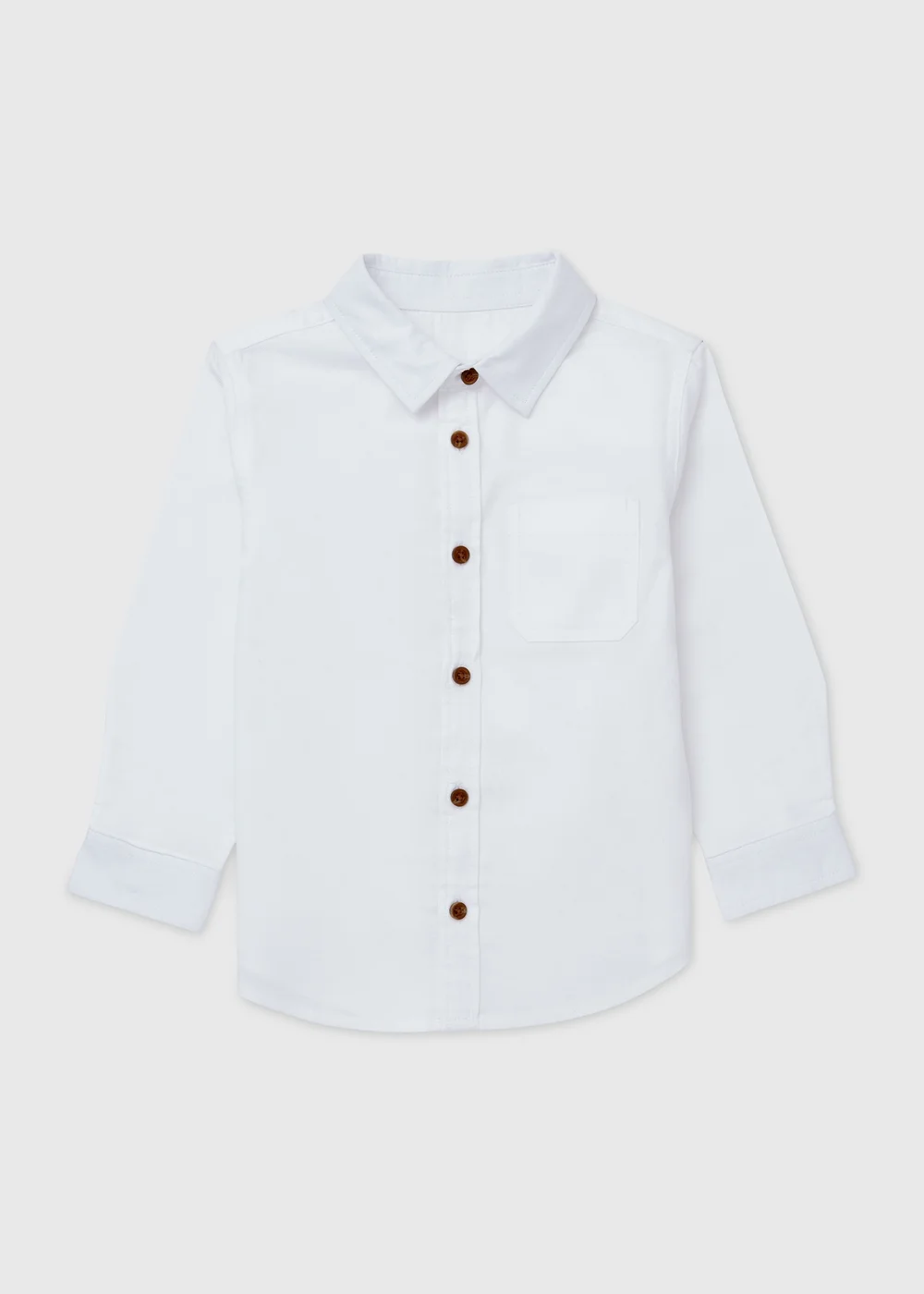 Boys White Plain Twill Shirt (1-7yrs) - 1 to 1 half years Image 1