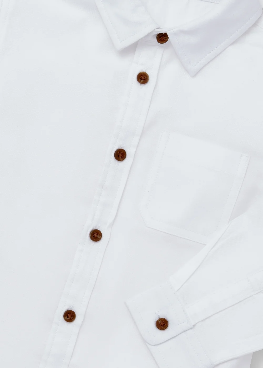 Boys White Plain Twill Shirt (1-7yrs) - 1 to 1 half years Image 2