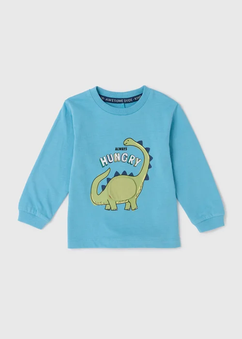 Boys Blue Dino Long Sleeve T-Shirt (1-7yrs) - 1-1.5 Yrs Image 1