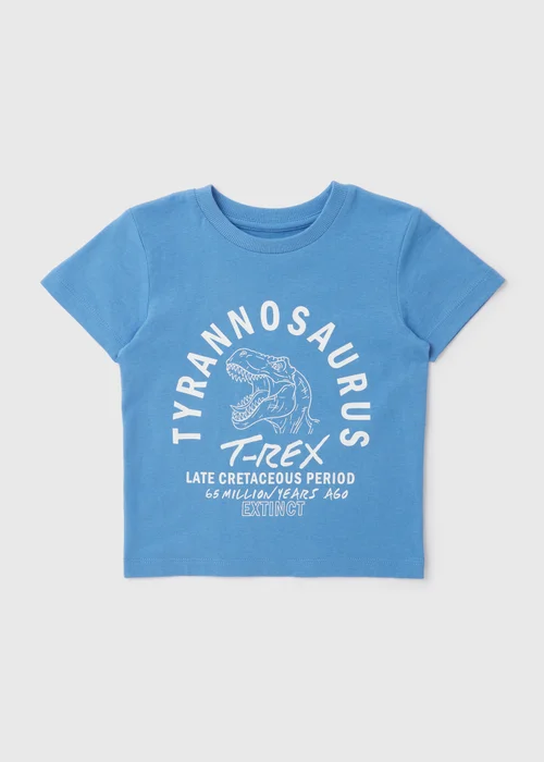 Boys Blue T Rex T-Shirt (1-7yrs) - 1-1.5 Yrs Image 1