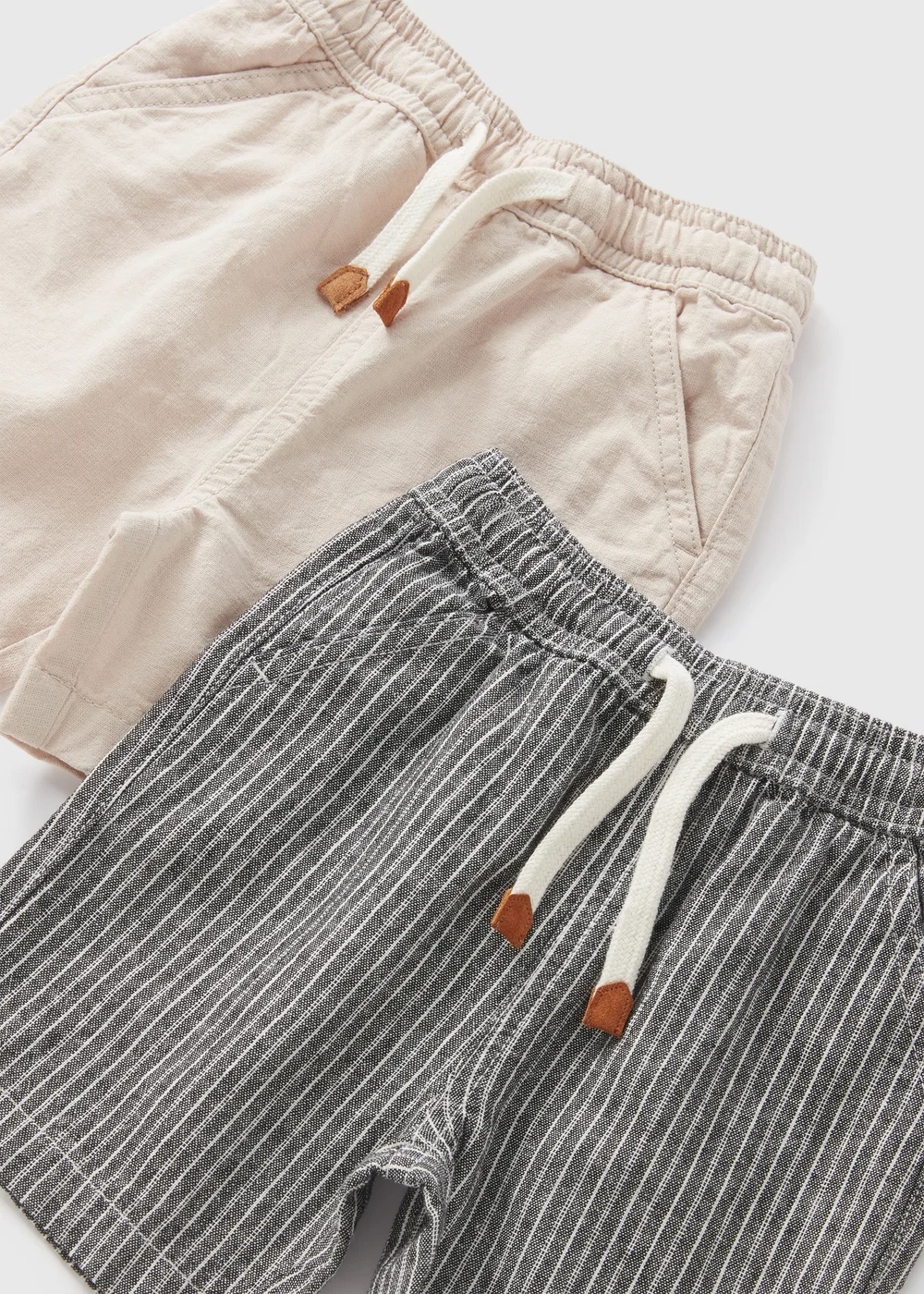 Boys 2 Pack Black & White Mono Stripes Woven Shorts (1-7yrs) - 1 half year to 2 Image 2
