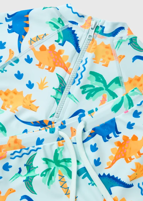 Boys Multicolour Dino Print Watercolour Swim Set (1-7yrs) - 1 to 1 half years Image 2