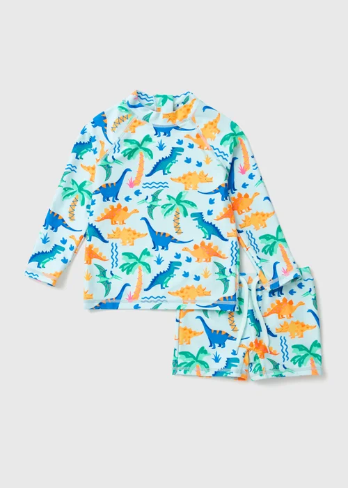 Boys Multicolour Dino Print Watercolour Swim Set (1-7yrs) - 1 to 1 half years Image 1