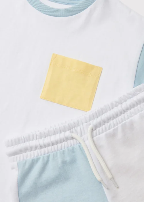 Boys Lemon Colour Block T-Shirt & Shorts Set (1-7yrs) - 1-1.5 Yrs Image 2