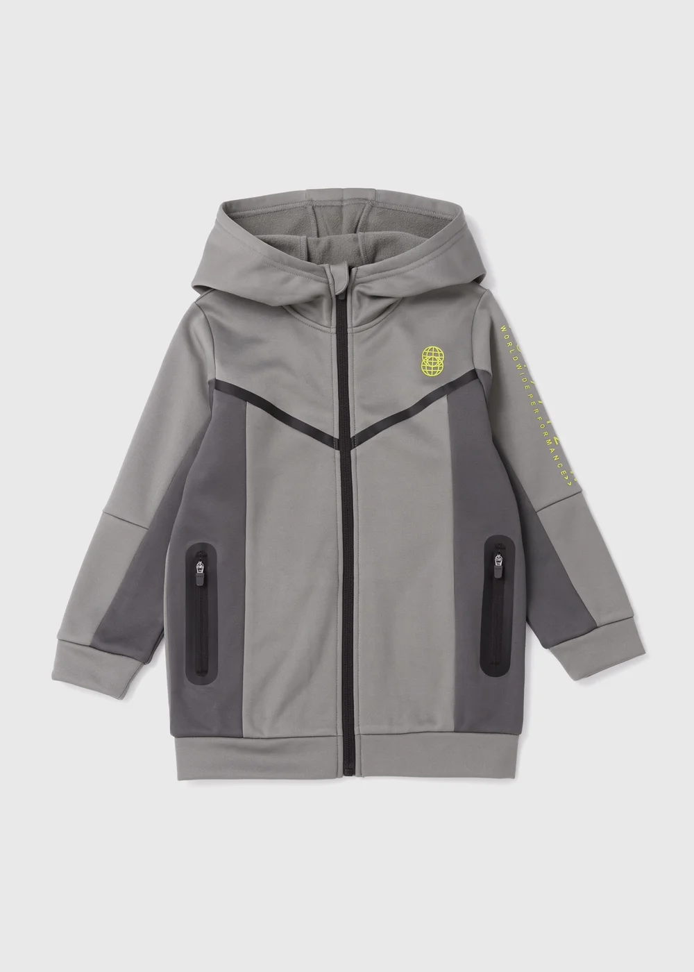 Boys Khaki Tonal Zip Up Hoodie (7-13yrs) - 7 Yrs Image 1