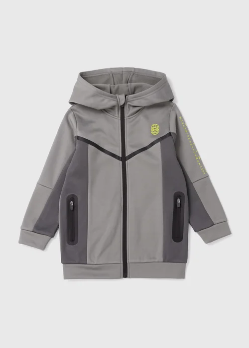 Boys Khaki Tonal Zip Up Hoodie (7-13yrs) - 7 Yrs Image 1