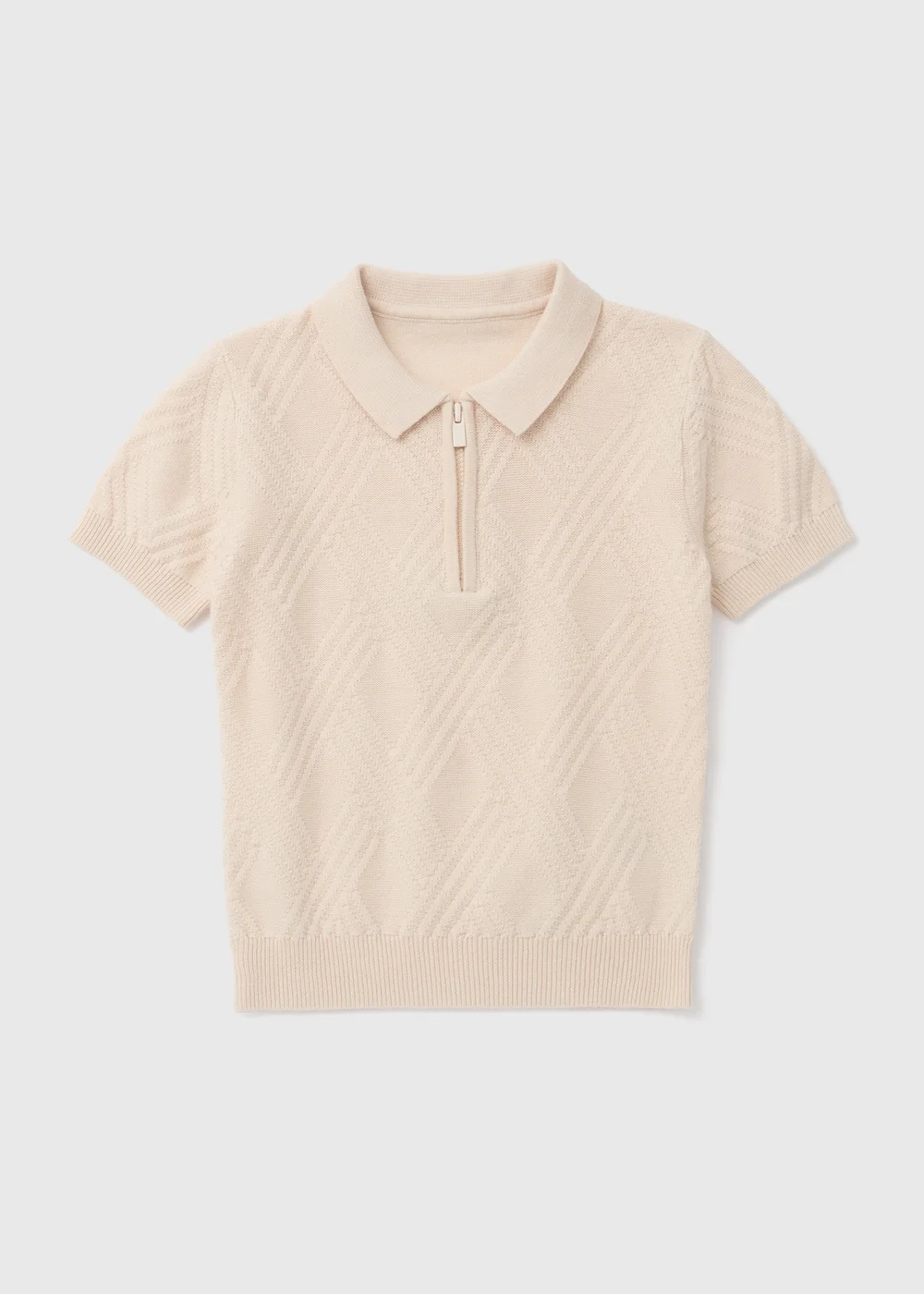 Boys Stone Diamond Knitted Polo Shirt (1-7yrs) - 1-1.5 Yrs Image 1