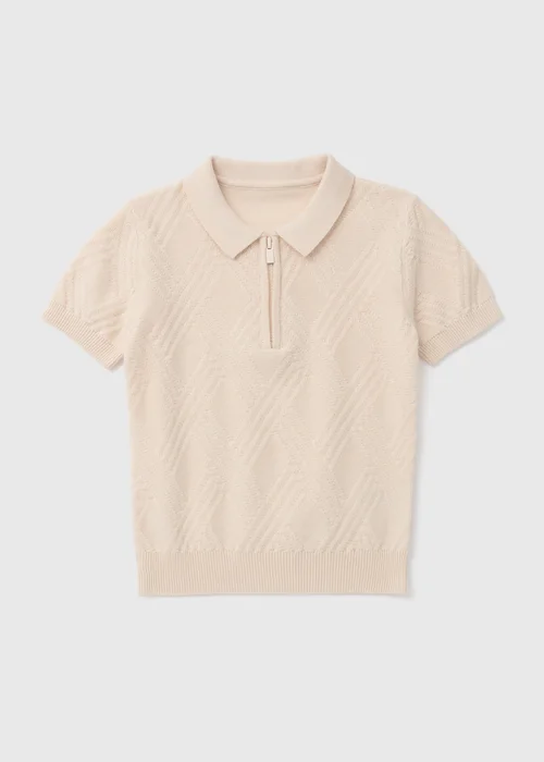 Boys Stone Diamond Knitted Polo Shirt (1-7yrs) - 1-1.5 Yrs Image 1