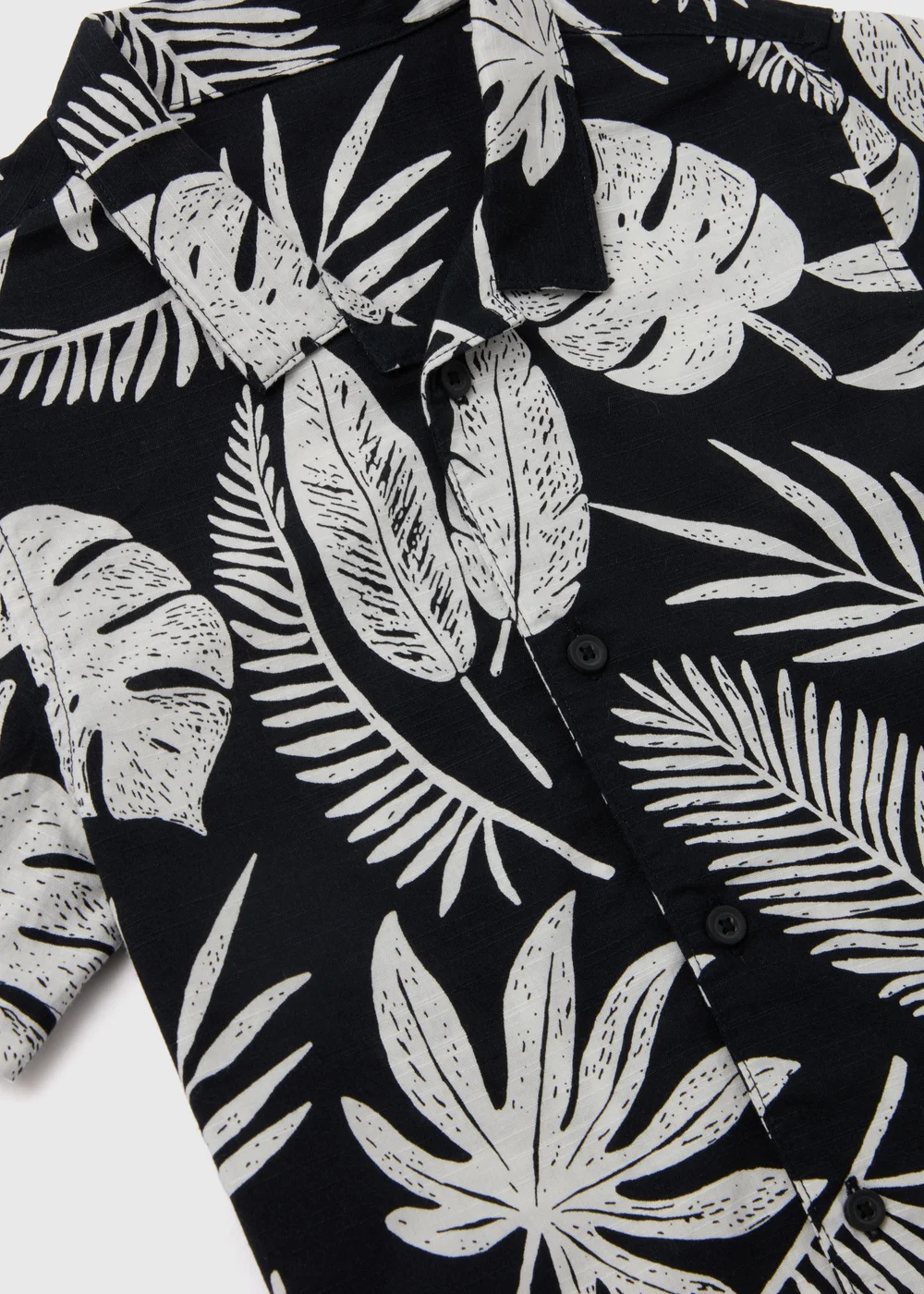 Boys Black & Cream Leaf Print Shirt (1-7yrs) - 1-1.5 Yrs Image 2