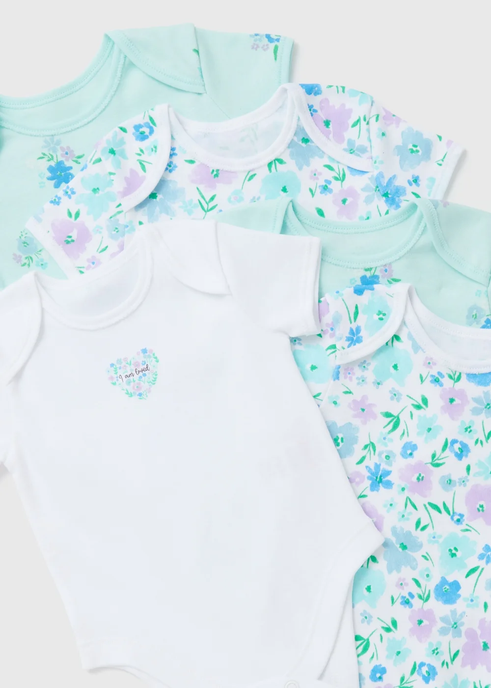 Baby 5 Pack Lilac Fresh Floral Sleepsuits (Newborn-23mths) - 0-3 months Image 2