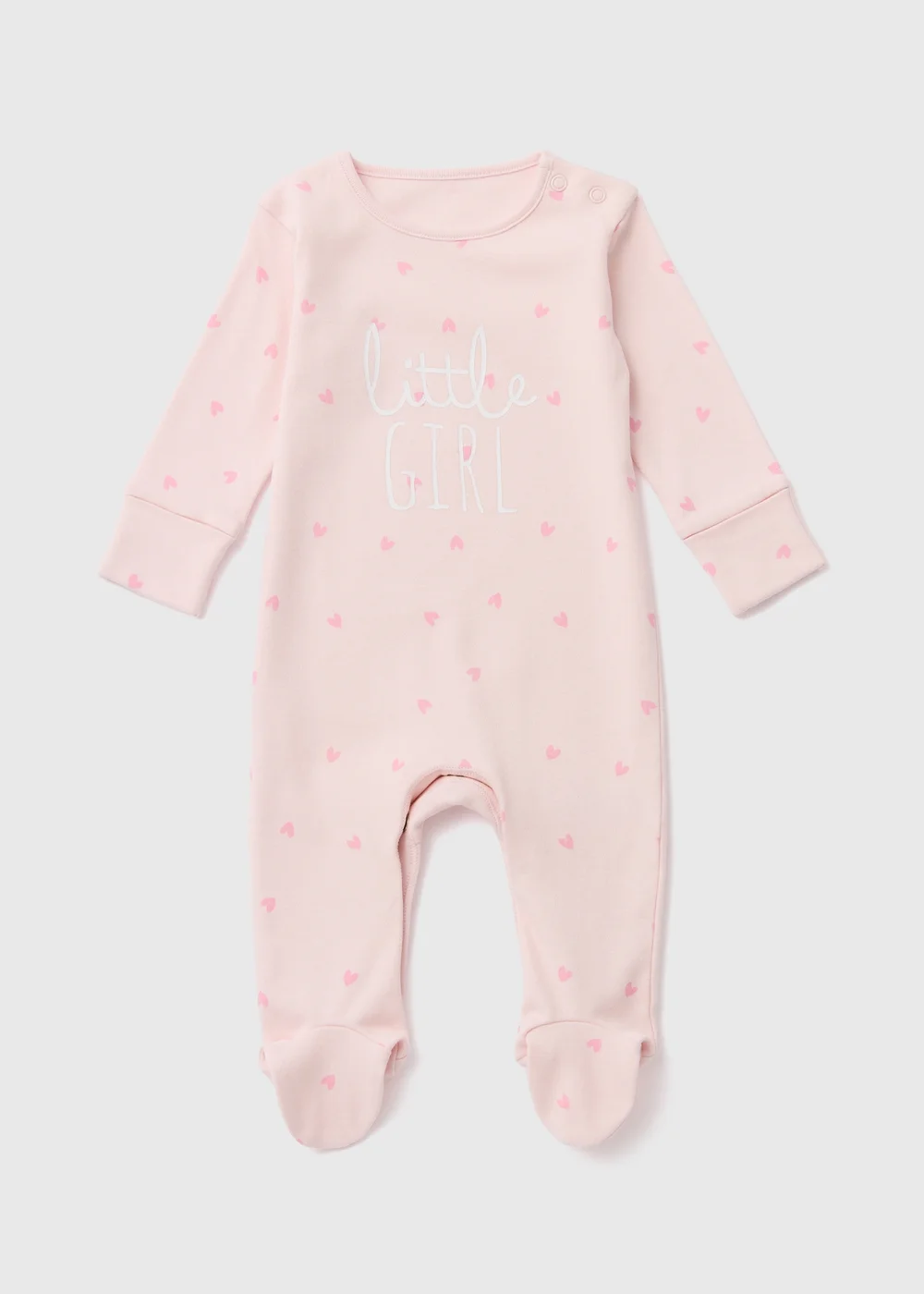 Baby Pink Little Girl Sleepsuit (Tiny Baby-18mths) - Tiny Baby Image 1