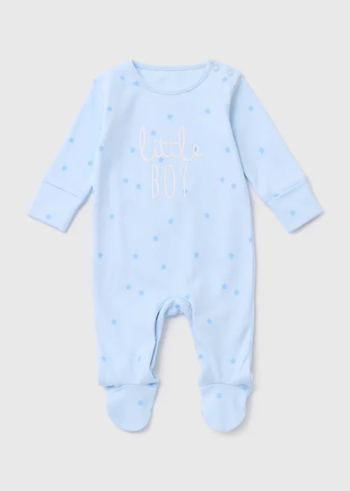Baby Blue Little Boy Sleepsuit (Tiny Baby-18mths) - Tiny Baby Image 1