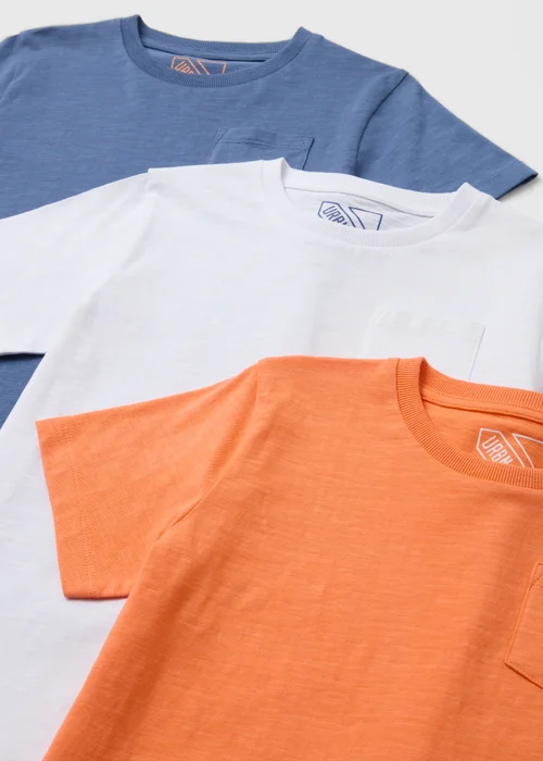 Boys 3 Pack Multicolour Block T-Shirts (7-13yrs) - 7 Yrs Image 2