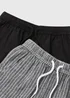 Boys 2 Pack Black & Grey Woven Shorts (7-13yrs) - Age 7 Years Image 2