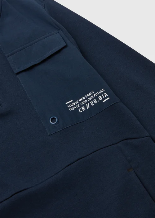 Navy Interlock Funnel Sweatshirt (7-13yrs) - 7 Yrs Image 2