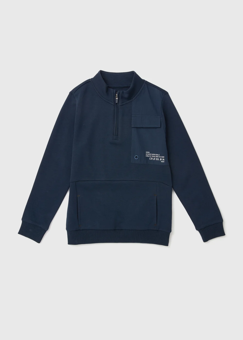 Navy Interlock Funnel Sweatshirt (7-13yrs) - 7 Yrs Image 1