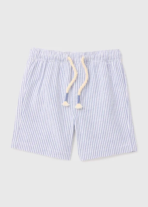 Boys Blue & White Stripe Seersucker Shorts (1-7yrs) - 1 to 1 half years Image 1