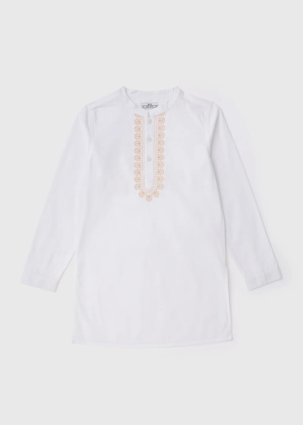 Boys White Eid Kurta Shirt (1-7yrs) - 1-1.5 Yrs Image 1