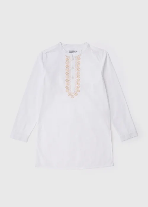 Boys White Eid Kurta Shirt (1-7yrs) - 1-1.5 Yrs Image 1