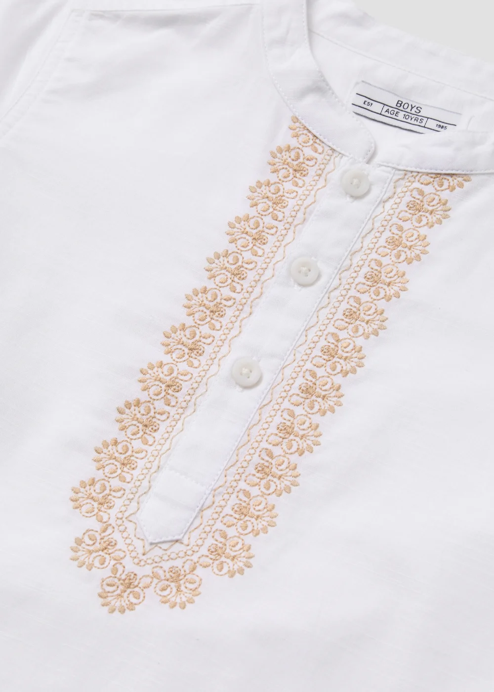 Boys White Eid Kurta Shirt (1-7yrs) - 1-1.5 Yrs Image 2