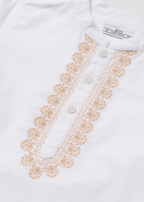 Boys White Eid Kurta Shirt (1-7yrs) - 1-1.5 Yrs Image 2