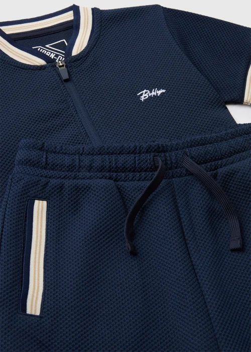 Boys Navy Baseball Pique Polo Shirt & Shorts Set (7-12yrs) - 7 Yrs Image 2