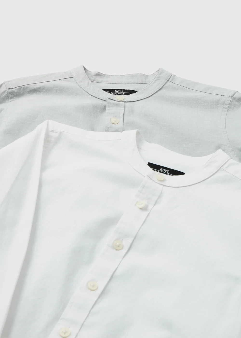 2 Pack Boys White Grandad Shirt (7-13yrs) - 7 Yrs Image 2