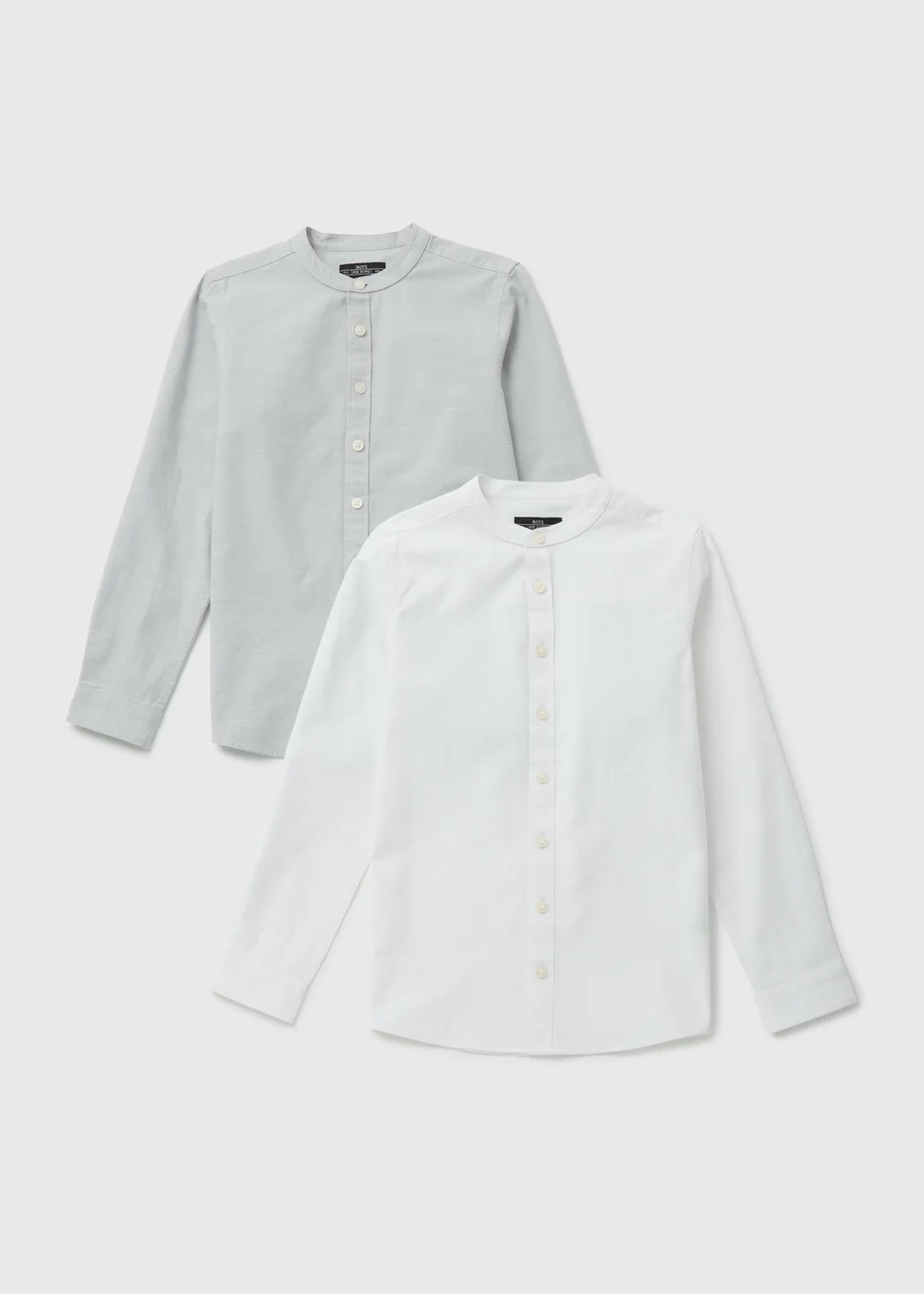2 Pack Boys White Grandad Shirt (7-13yrs) - 7 Yrs Image 1