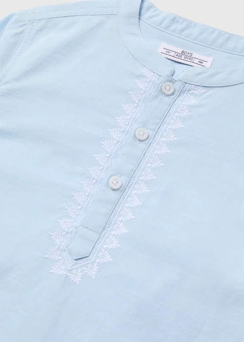 Boys Blue Eid Kurta Shirt (7-13yrs) - 7 Yrs Image 2