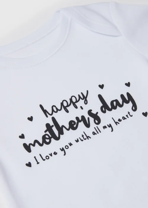White Baby Mothers Day Bodysuit (Tiny Baby-12mths) - Tiny Baby Image 2