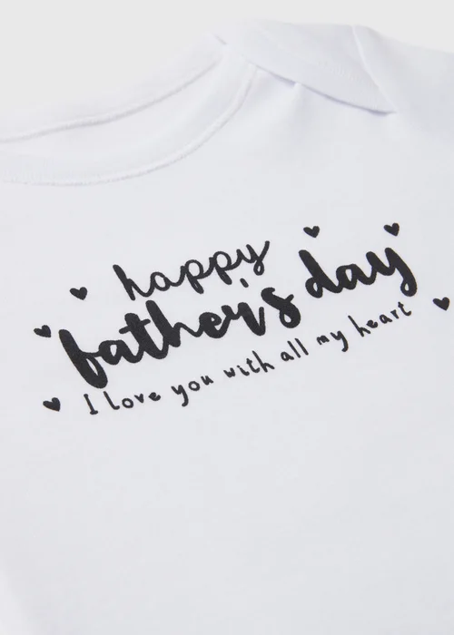 Baby White Father's Day Bodysuit (Tiny Baby-12mths) - 0-3 months Image 2