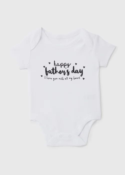 Baby White Father's Day Bodysuit (Tiny Baby-12mths) - 0-3 months Image 1