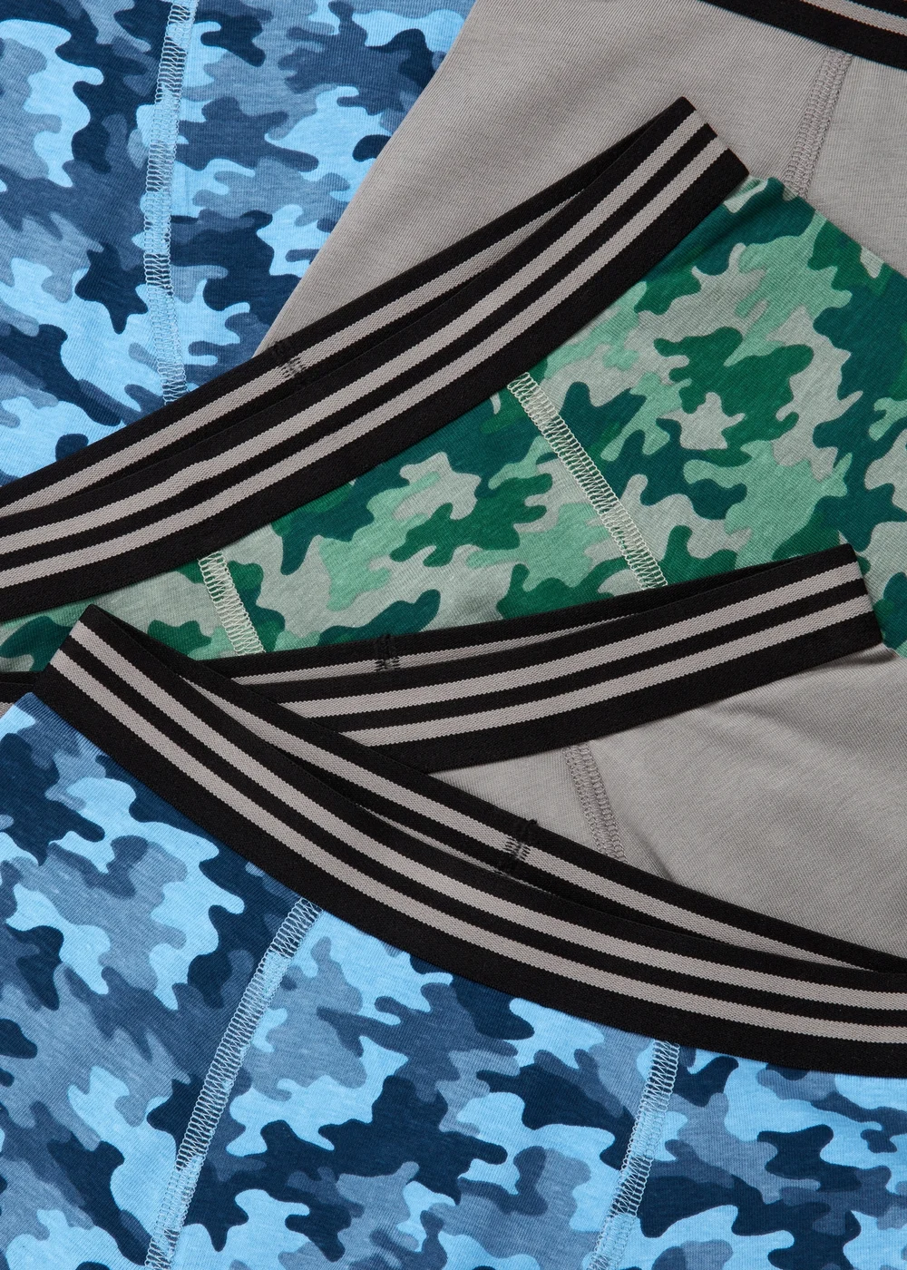 Boys 5 Pack Multicolour Camo Print Trunks (2-13yrs) - Age 2 - 3 Years Image 2