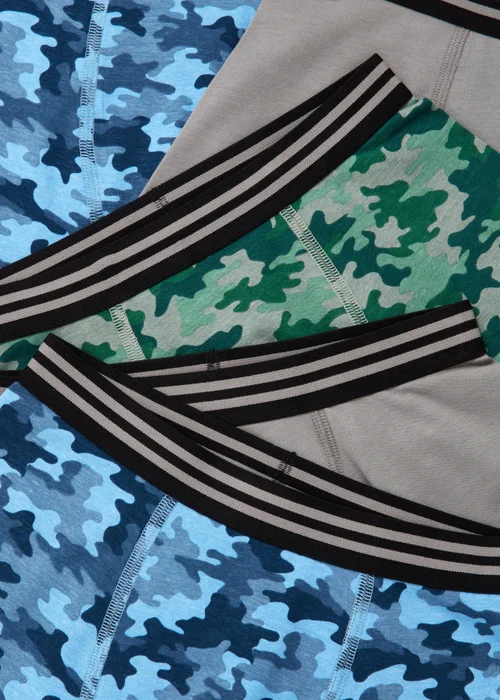 Boys 5 Pack Multicolour Camo Print Trunks (2-13yrs) - Age 2 - 3 Years Image 2