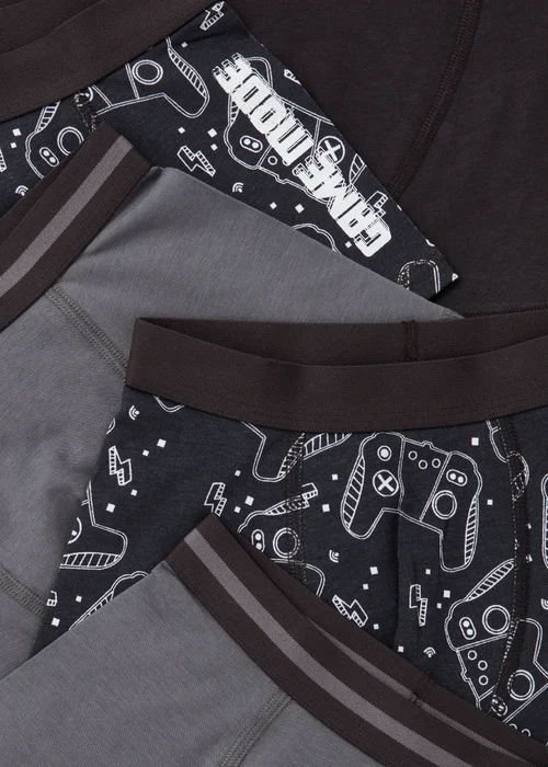 Boys 5 Pack Multicolour Gamer Print Trunks (2-13yrs) - Age 2 - 3 Years Image 2