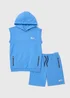Boys Blue Sleeveless Hoodie & Shorts Set (7-12yrs) - Age 7 Years Image 1