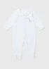 Baby White Zebra Velour Sleepsuit (Tiny Baby-12mths) - Tiny Baby Image 1