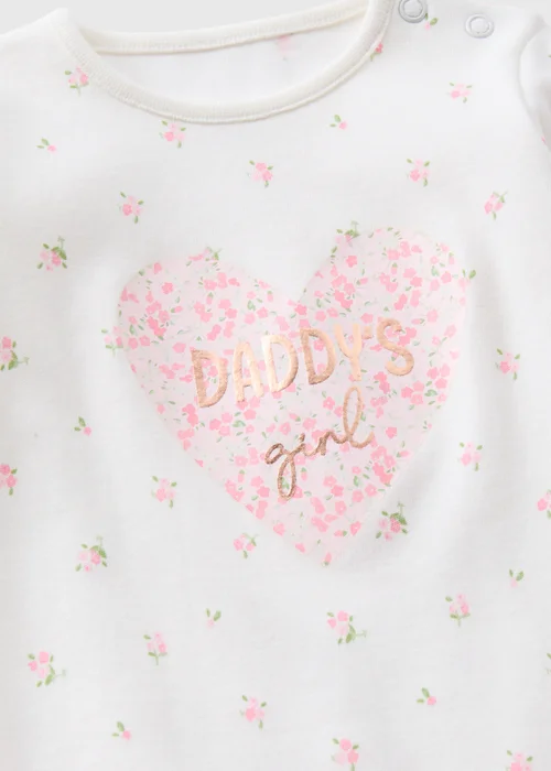 Baby Cream Daddy's Girl Sleepsuit (Tiny Baby-18mths) - Tiny Baby Image 2