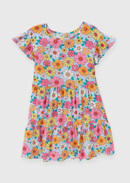 Girls Multicolour Floral Viscose Dress (1-7yrs) - 1-1.5 Yrs Image 1